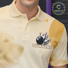 Load image into Gallery viewer, Custom Name Team Bowling Jersey, Men's Golden Retriever Bowling Polo Shirt &amp; Quarter Zip NHT1203