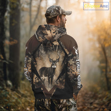 Load image into Gallery viewer, Whitetail Deer Hunting 3D All Over Printed Hoodie, Long Sleeve Hunting Shirt For Men NHT339