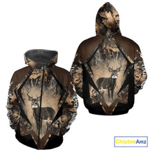 Load image into Gallery viewer, Whitetail Deer Hunting 3D All Over Printed Hoodie, Long Sleeve Hunting Shirt For Men NHT339