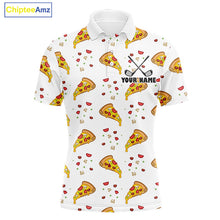Load image into Gallery viewer, Funny Pizza Pattern Golf Shirt Men's Polo Shirts, Best Golf Polo Golf Shirt For Team NHT777