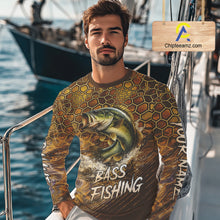 Load image into Gallery viewer, Bass Fishing Shirts Long Sleeve Skinfish Pattern Sport Jersey Personalized Name NHT407