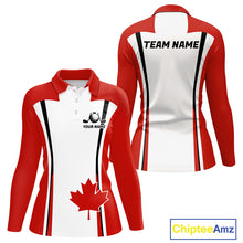 Load image into Gallery viewer, Personalized Canada Flag Womens Golf Shirts Golf Polo Shirts For Womens Patriotic Golf Tops NHT734