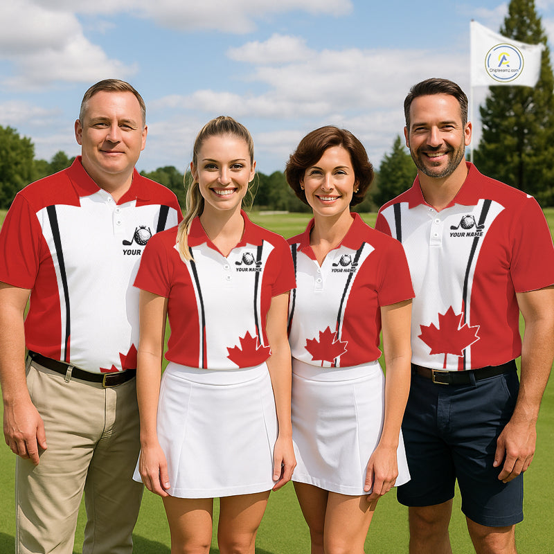 Personalized Canada Flag Womens Golf Shirts Golf Polo Shirts For Womens Patriotic Golf Tops NHT734