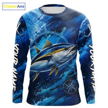 Load image into Gallery viewer, Custom Tuna Fishing Jersey long sleeve with bold tuna graphic and performance fit