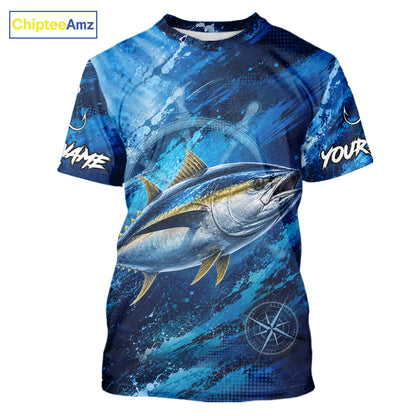 Custom Tuna Fishing Jersey with bold tuna graphic and short sleeve performance fit.