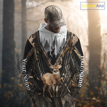 Load image into Gallery viewer, Whitetail Deer Hunting Custom Name Camo Shirt, Deer Hunting Apparel, Hunting Hoodie For Men NHT357