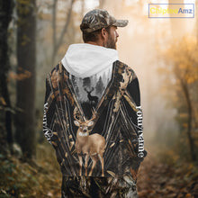 Load image into Gallery viewer, Whitetail Deer Hunting Custom Name Camo Shirt, Deer Hunting Apparel, Hunting Hoodie For Men NHT357