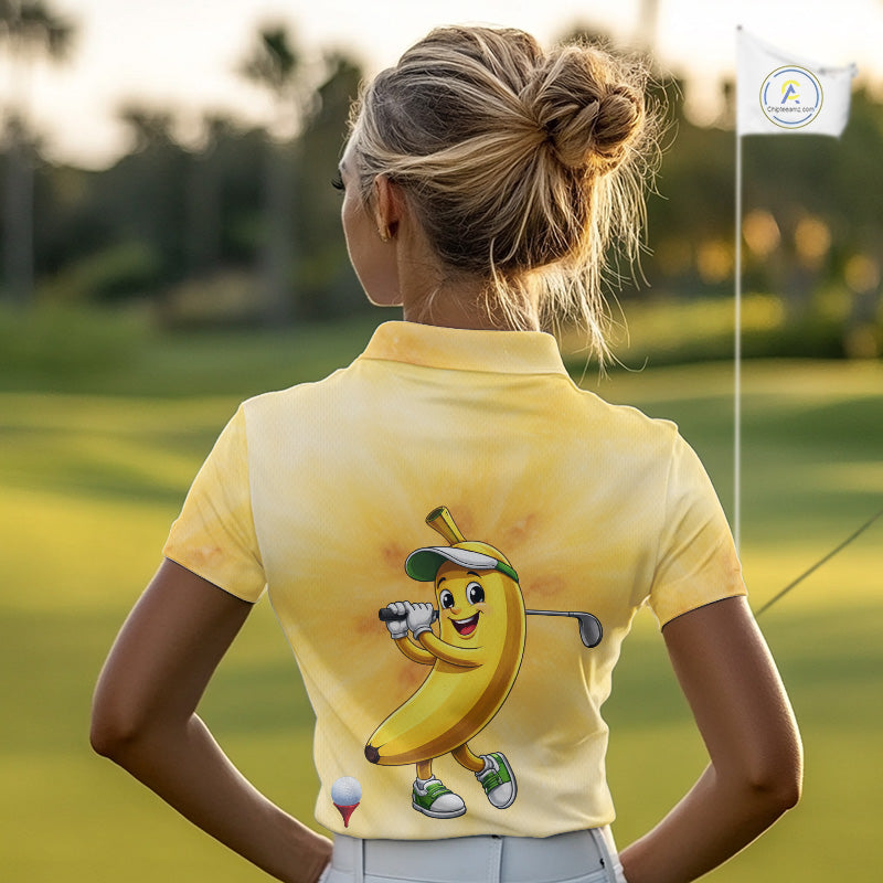 Funny Banana Womens Golf Polo Shirts Custom Name, Golf Shirt For Womens, Golf Gift NHT745