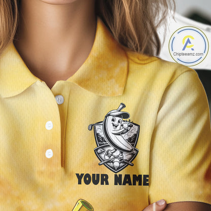 Funny Banana Womens Golf Polo Shirts Custom Name, Golf Shirt For Womens, Golf Gift NHT745