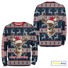 Load image into Gallery viewer, Funny Ugly Sweater Pattern Deer Hunting Customized Name All Over Print Shirts Christmas Shirt NHT305
