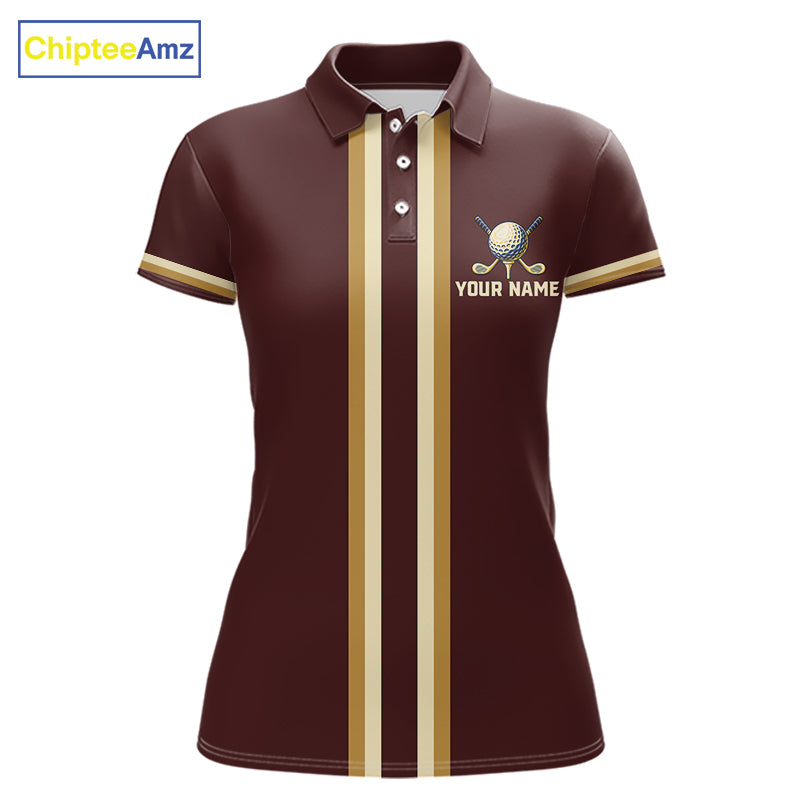 Personalized Women Golf Polo Shirt Retro Design Custom Name Team Golf Shirt, Golfing Gift| Blue NHT1555