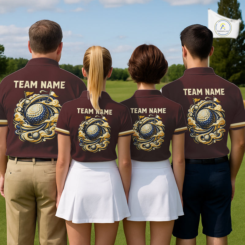 Personalized Women Golf Polo Shirt Retro Design Custom Name Team Golf Shirt, Golfing Gift| Blue NHT1555