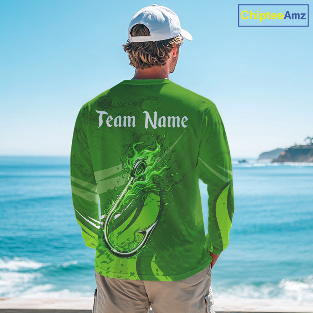 Custom Name St Patrick's Day Long Sleeve Fishing Shirts, St Patty's Day Hook Fishing Jerseys NHT425
