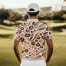 Load image into Gallery viewer, White Animal Mix Leopard Skin Prints Pattern Golf Shirts Custom Name For Mens NHT575