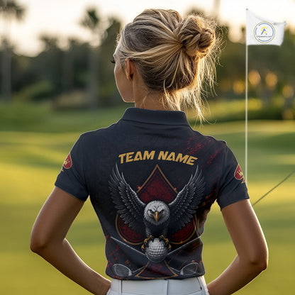 Eagle Golf Polo Shirt Personalized Womens Golf Shirt Custom Name Team Golf Outfit Spade Design NHT1400