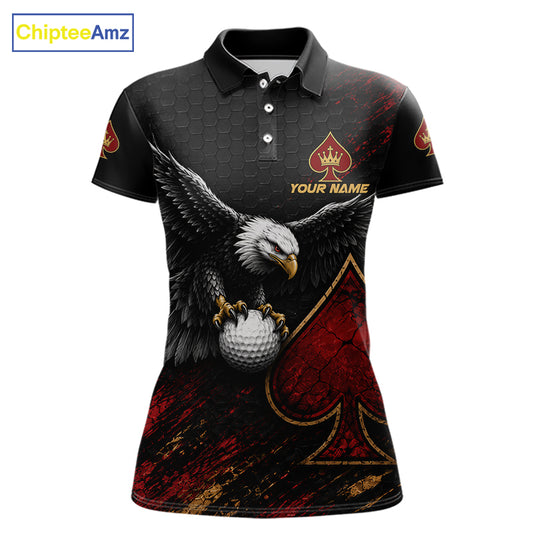Eagle Golf Polo Shirt Personalized Womens Golf Shirt Custom Name Team Golf Outfit Spade Design NHT1400