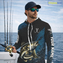 Load image into Gallery viewer, Custom Walleye Fishing Jersey Personalized Long Sleeve Hooded Shirt For Men 