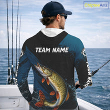Load image into Gallery viewer, Custom Northern Pike Fishing Jersey Personalized Long Sleeve Hooded Shirt For Men 