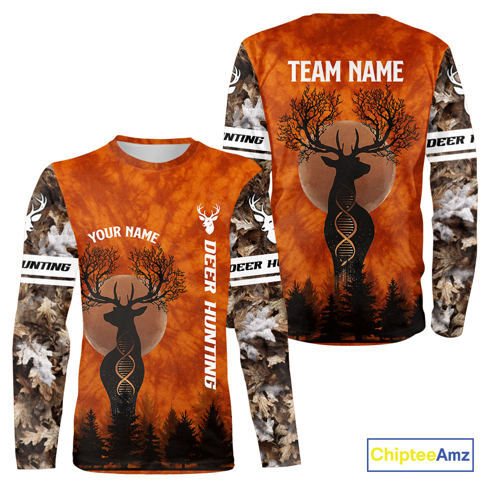 Deer Hunting Season Shirt DNA Tree Design Camo Big Game Hunting Gift, Hunting Clothes For Men NHT45