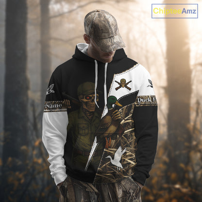 Duck Hunting Shirt Personalized Grim Reaper Camo Hunting Clothes For Men, Duck Hunting Gift NHT150