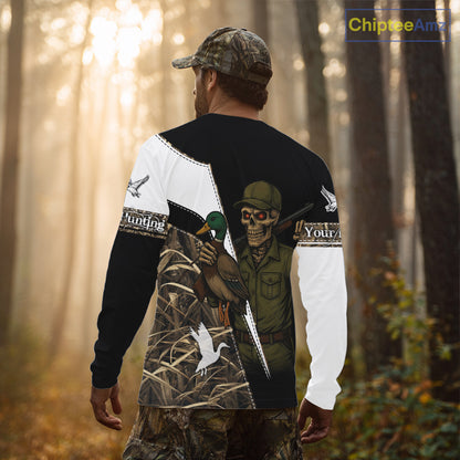 Duck Hunting Shirt Personalized Grim Reaper Camo Hunting Clothes For Men, Duck Hunting Gift NHT150