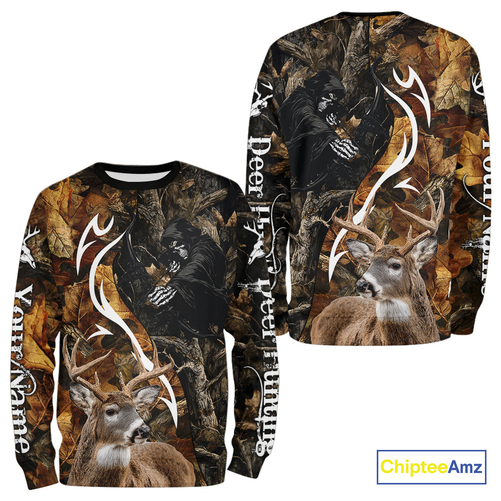 Deer Hunting Bow Grim Reaper Camouflage Shirts for Deer Hunters, Bow Hunting Shirts NHT317