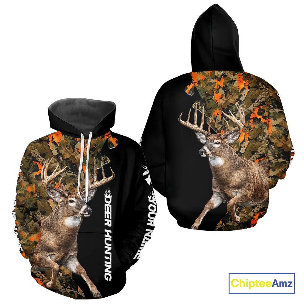 Whitetail Deer Hunting Shirt For Men Custom Blaze Orange Camo Outdoor Sports Apparel NHT1747