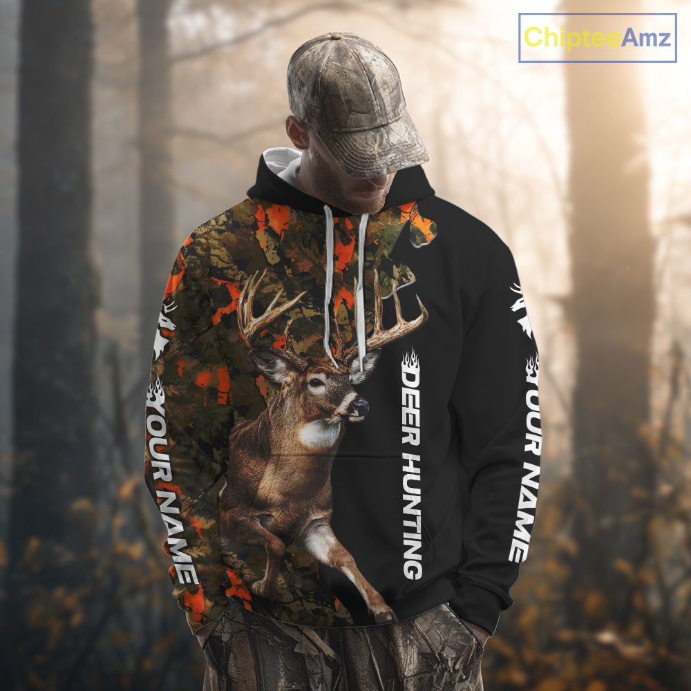 Whitetail Deer Hunting Shirt For Men Custom Blaze Orange Camo Outdoor Sports Apparel NHT1747