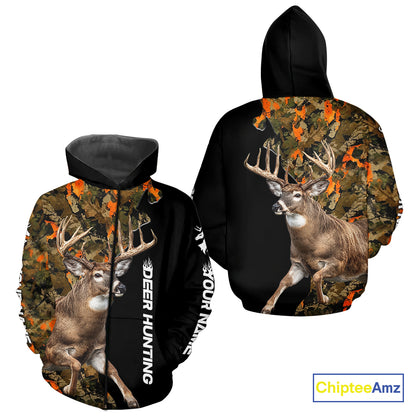 Whitetail Deer Hunting Shirt For Men Custom Blaze Orange Camo Outdoor Sports Apparel NHT1747