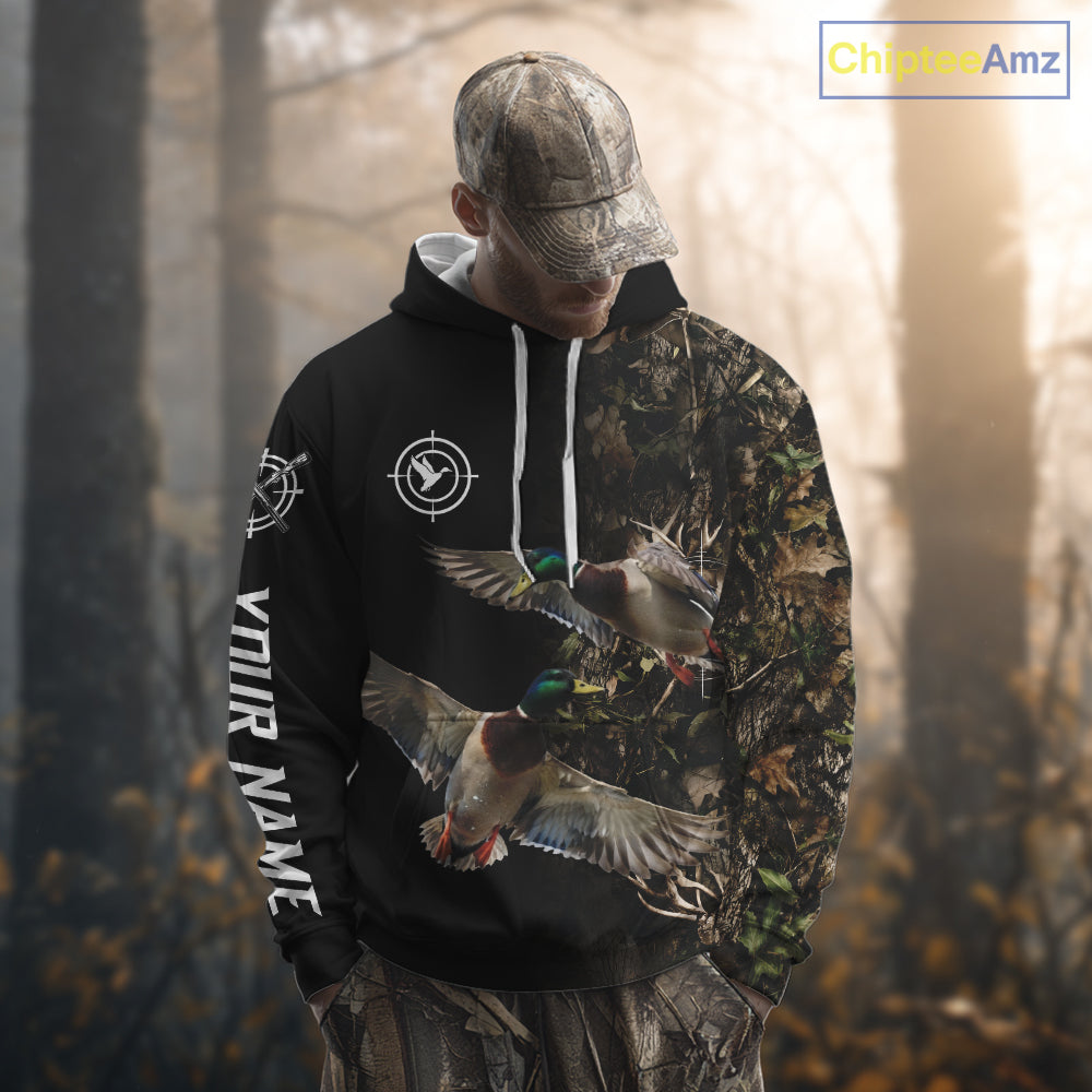 Mallard Duck Hunting Camouflage Brown Black Custom Name, Duck Hunting Gift NHT1591