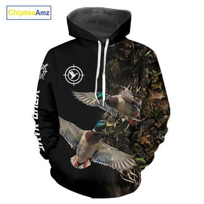 Mallard Duck Hunting Camouflage Brown Black Custom Name, Duck Hunting Gift NHT1591