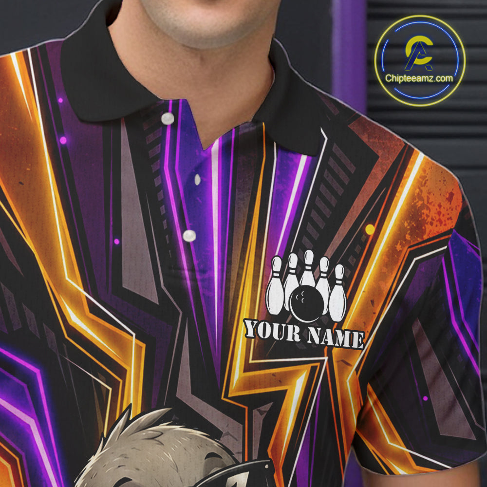 Funny Duck Men Bowling Shirt Custom Personalized Bowling Team Jersey, Polo & Quarter Zip Styles NHT1417