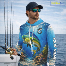 Load image into Gallery viewer, Personalized Offshore Fishing Jerseys, Mahi Mahi Fishing Shirts Long Sleeve Hooded For Men NHT820