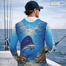 Load image into Gallery viewer, Personalized Offshore Fishing Jerseys, Sailfish Fishing Shirts Long Sleeve Hooded For Men NHT821