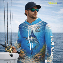 Load image into Gallery viewer, Personalized Offshore Fishing Jerseys, Marlin Fishing Shirts Long Sleeve Hooded For Men NHT822