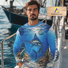 Load image into Gallery viewer, Personalized Offshore Fishing Jerseys, Marlin Fishing Shirts Long Sleeve For Men NHT822