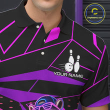 Load image into Gallery viewer, Custom Bowling Team Polo Shirt Neon Raccoon Bowling Personalized Name Jersey For Men NHT1138
