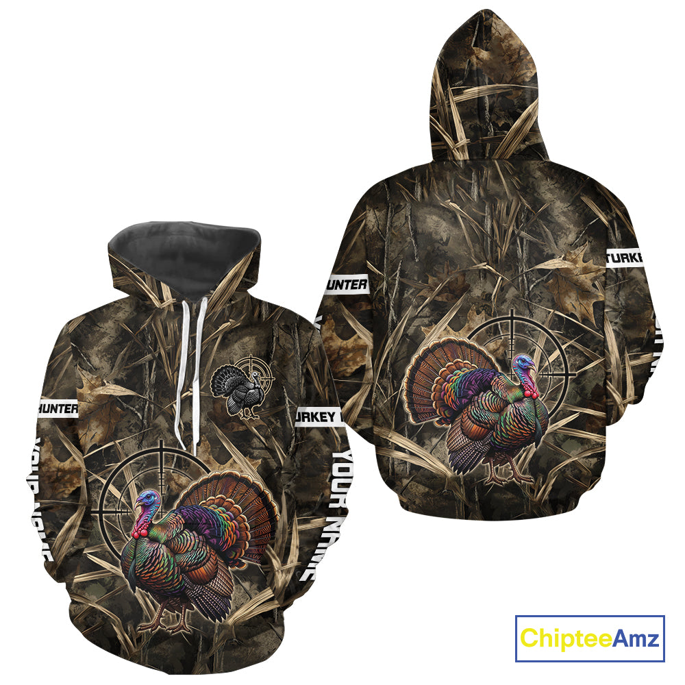 Turkey Hunting Shirt Wild Turkey Hunting Camo  For Men, Autumn Camouflage For Hunter Gift NHT1440