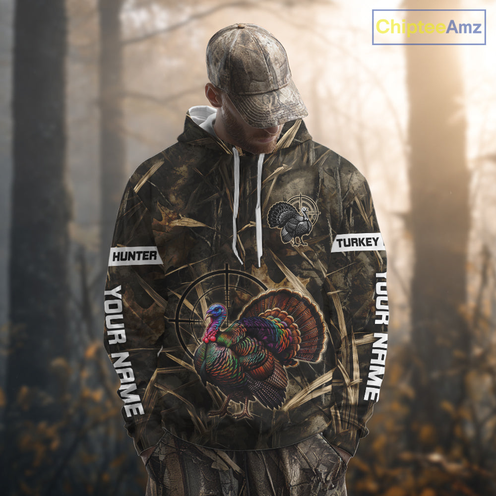 Turkey Hunting Shirt Wild Turkey Hunting Camo  For Men, Autumn Camouflage For Hunter Gift NHT1440