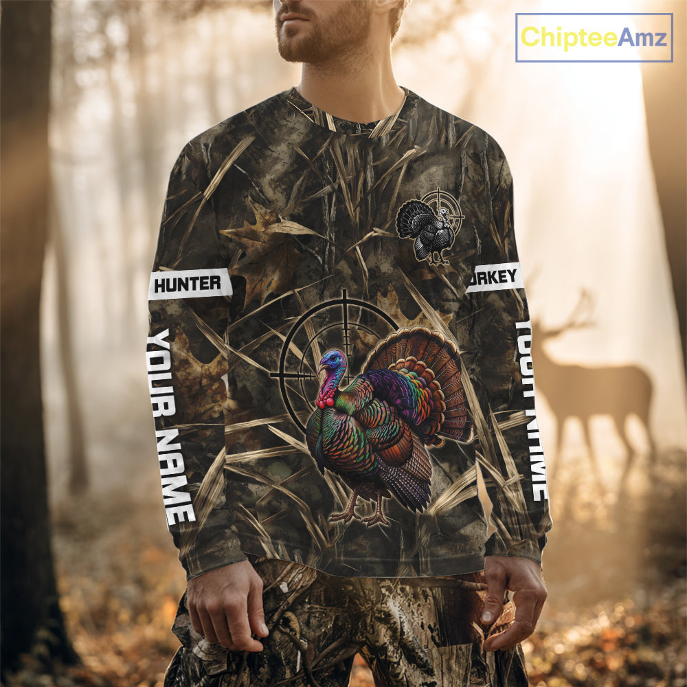 Turkey Hunting Shirt Wild Turkey Hunting Camo  For Men, Autumn Camouflage For Hunter Gift NHT1440