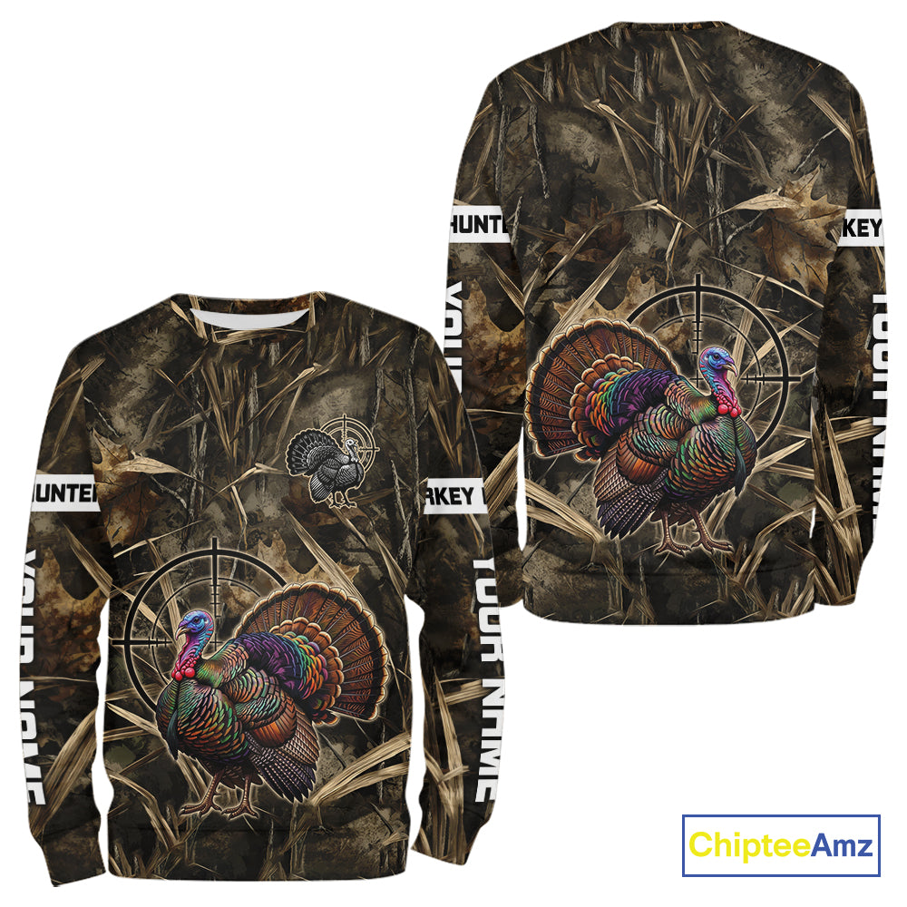 Turkey Hunting Shirt Wild Turkey Hunting Camo  For Men, Autumn Camouflage For Hunter Gift NHT1440