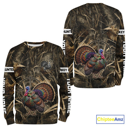 Turkey Hunting Shirt Wild Turkey Hunting Camo  For Men, Autumn Camouflage For Hunter Gift NHT1440