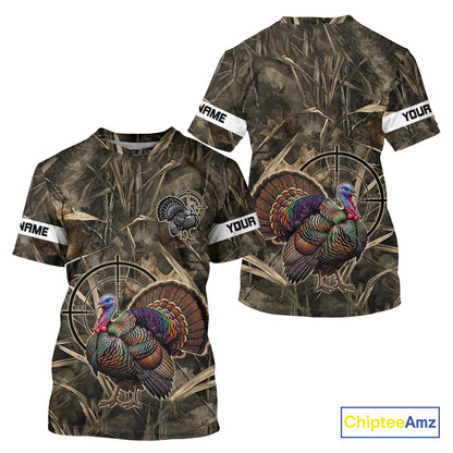 Turkey Hunting Shirt Wild Turkey Hunting Camo  For Men, Autumn Camouflage For Hunter Gift NHT1440