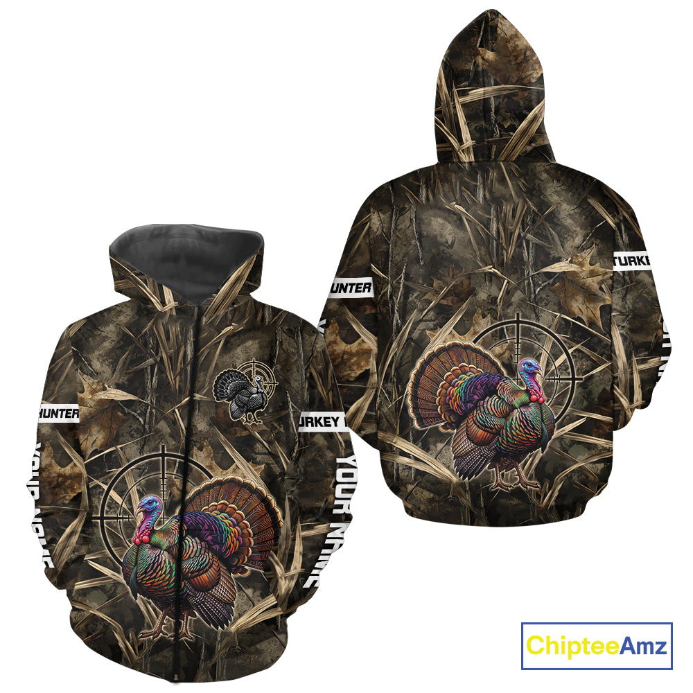 Turkey Hunting Shirt Wild Turkey Hunting Camo  For Men, Autumn Camouflage For Hunter Gift NHT1440