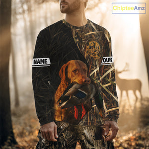 Chesapeake Bay Retriever Duck Hunting Dog Waterfowl Camo Full Printing Shirts, Hunting Gift NHT176