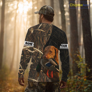 Chesapeake Bay Retriever Duck Hunting Dog Waterfowl Camo Full Printing Shirts, Hunting Gift NHT176