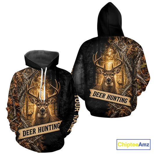 Whitetail Deer Custom Name 3D All Over Printed Shirts, Deer Hunting Shirt, Hunting Season NHT1606