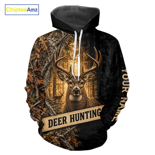 Whitetail Deer Custom Name 3D All Over Printed Shirts, Deer Hunting Shirt, Hunting Season NHT1606