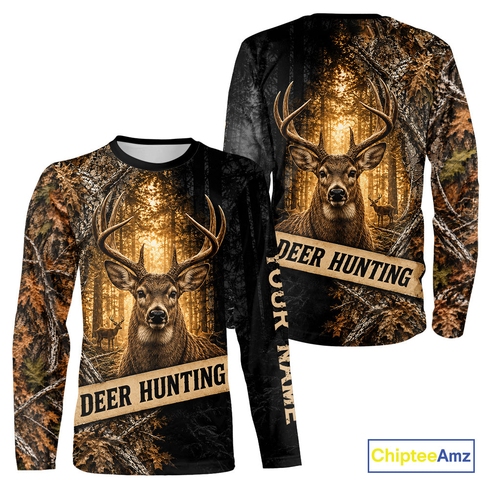 Whitetail Deer Custom Name 3D All Over Printed Shirts, Deer Hunting Shirt, Hunting Season NHT1606