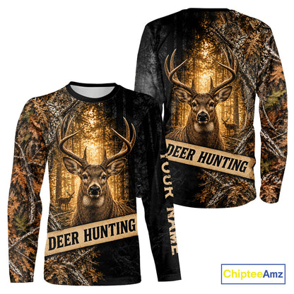 Whitetail Deer Custom Name 3D All Over Printed Shirts, Deer Hunting Shirt, Hunting Season NHT1606